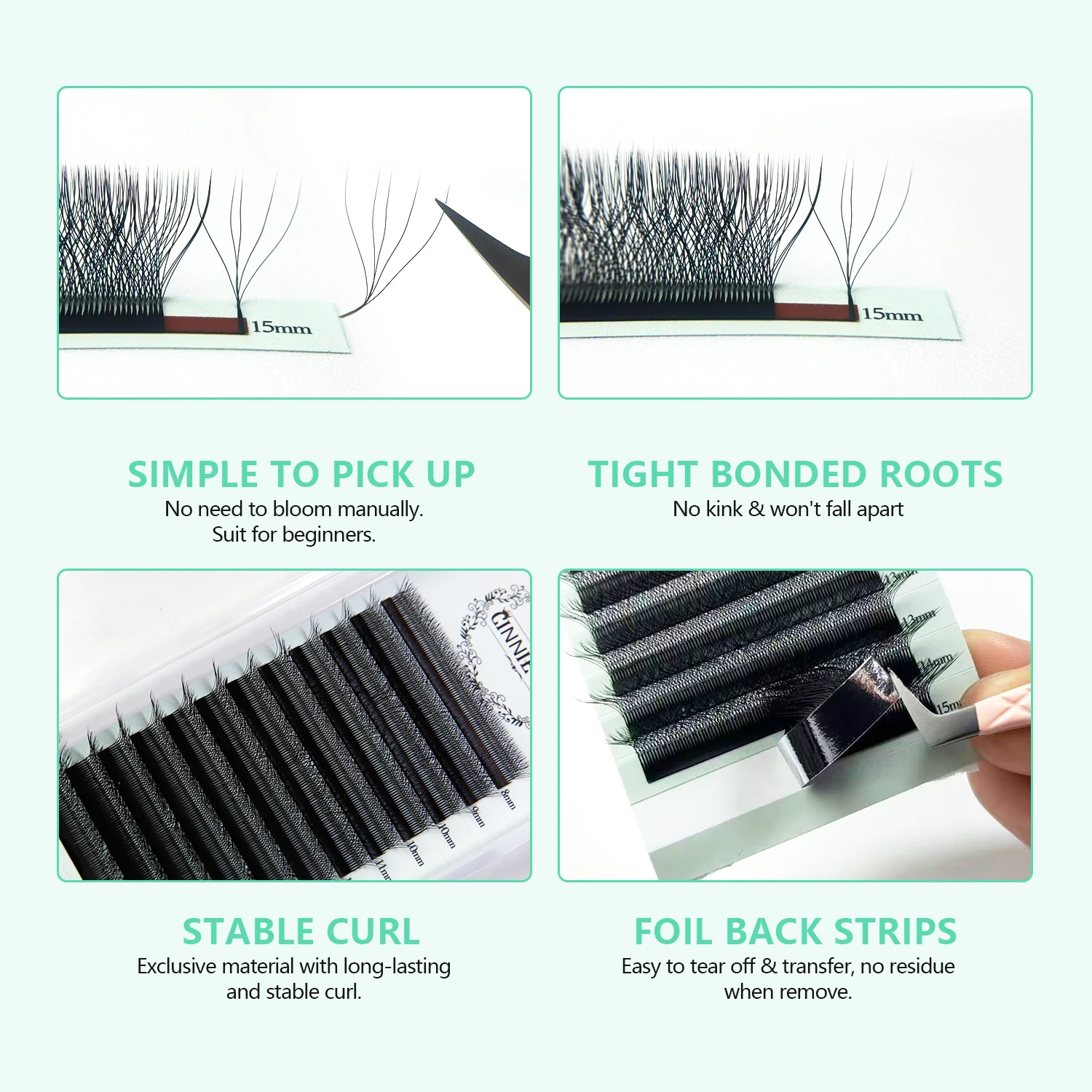 Neue 5DW M Curl Wimpernverlängerungen 4DW 2D YY Vorgefertigte Volumenfächer 7mm 3DW LU/L Individuelle Wimpernbündel Cilios 5W Naturhaar