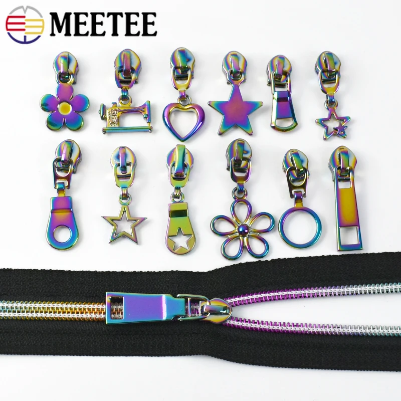 1/2/3/5Meters 5# Colored Nylon Zippers Tapes Plastic Coil Zip Bag Pocket Zipper Pull Sewing Zips Slider Repair Kits Tailor Tools