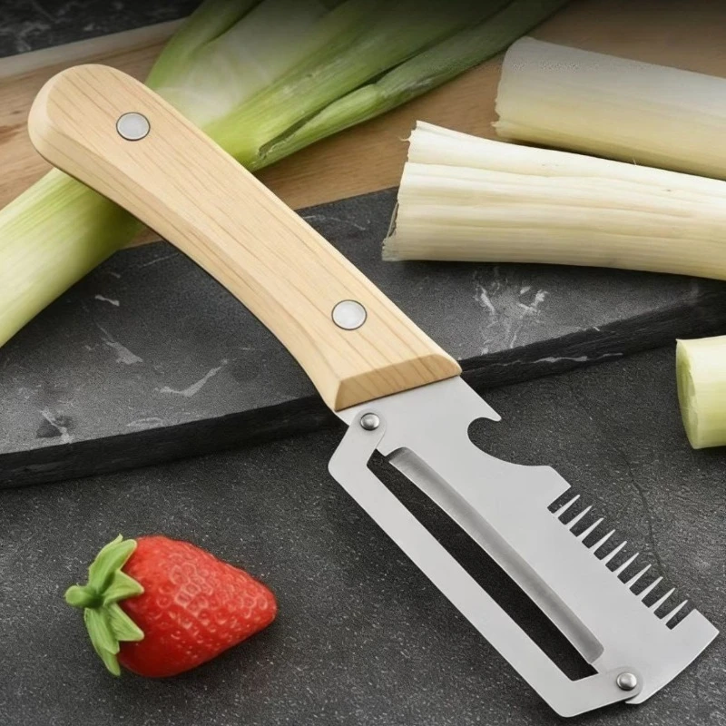 Pelador Multifuncional 3 en 1 de Acero Inoxidable, Rebanador y Triturador de Verduras y Frutas, Herramienta de Cocina Versátil para Pelar y Triturar
