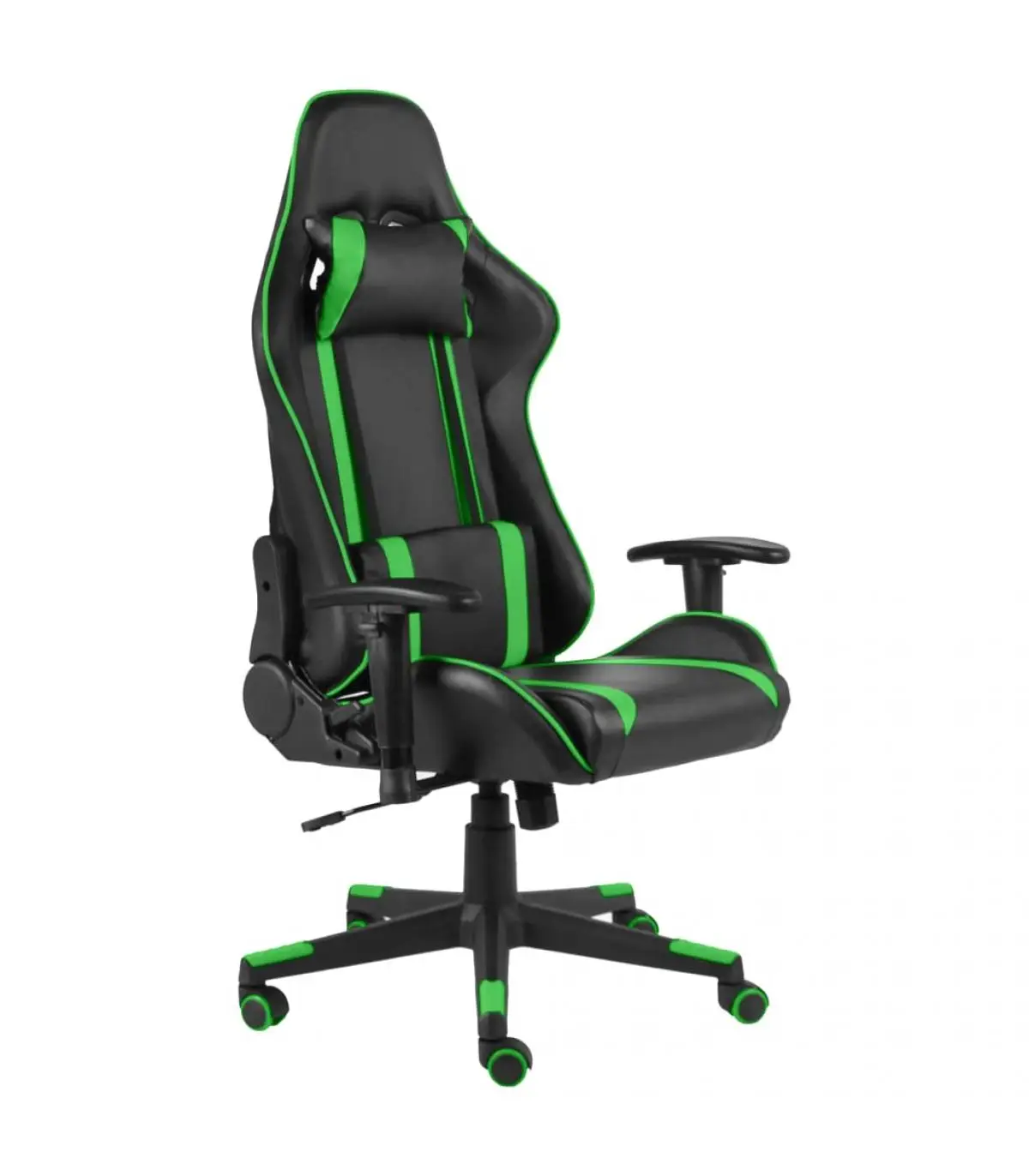 Video game armchairs green PVC swivel gaming chair