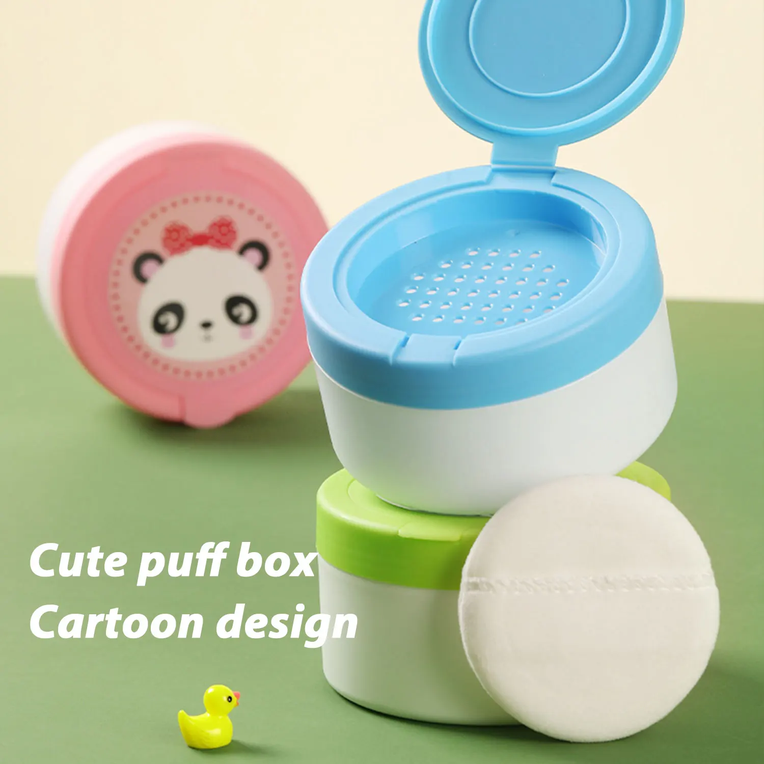 

Коробка для детской пудры, портативная коробка для опуховой пудры, коробка для удаления опуховой пудры с набором пушистых пудры