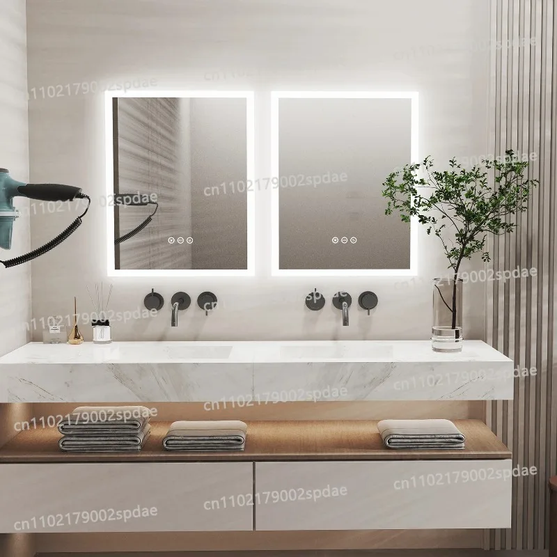 Wall Mount Antifog Bathroom Vanity Mirror Touch Control Cosmetic Makeup Mirror for Washroom Dressing Room