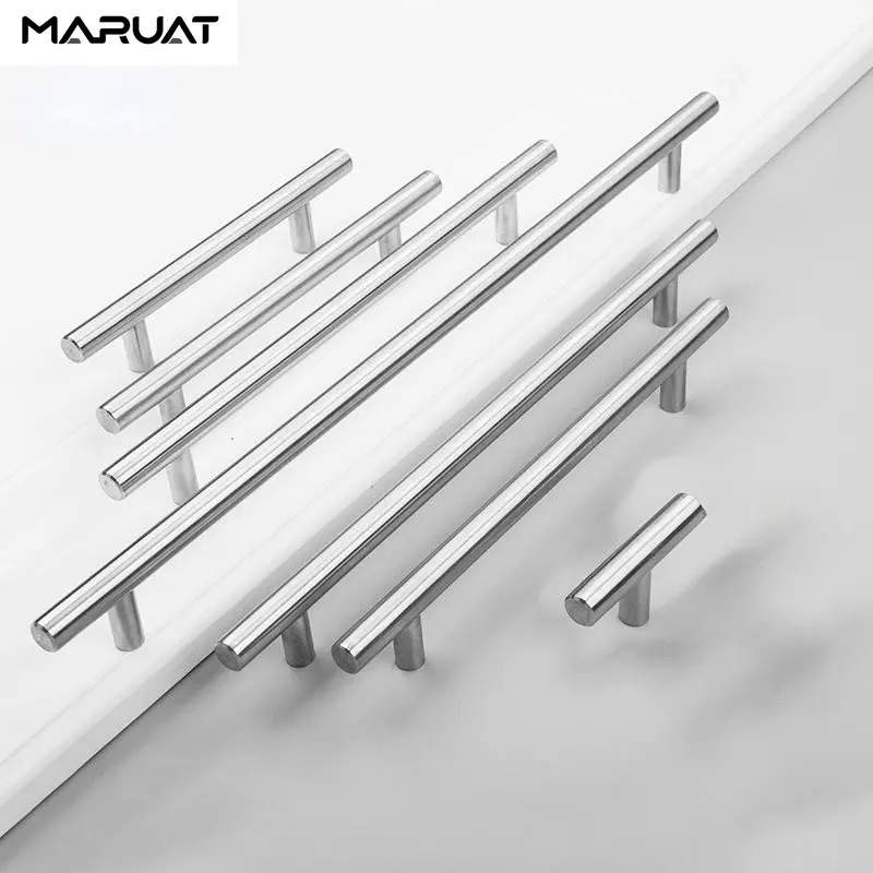 Stainless Steel Kitchen Furniture Handle 50mm-500mm Wardrobes Door Handles Silvery White Long Kitchen Knobs Cabinet Door Handles