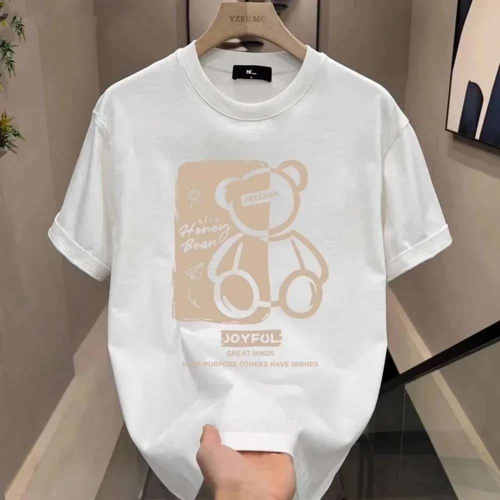 Hot Sale Luxury Brand Summer Handsome Men's Pure Cotton Round Neck Short Sleeve T-shirt for Men Short Sleeve Loose Tops image 2