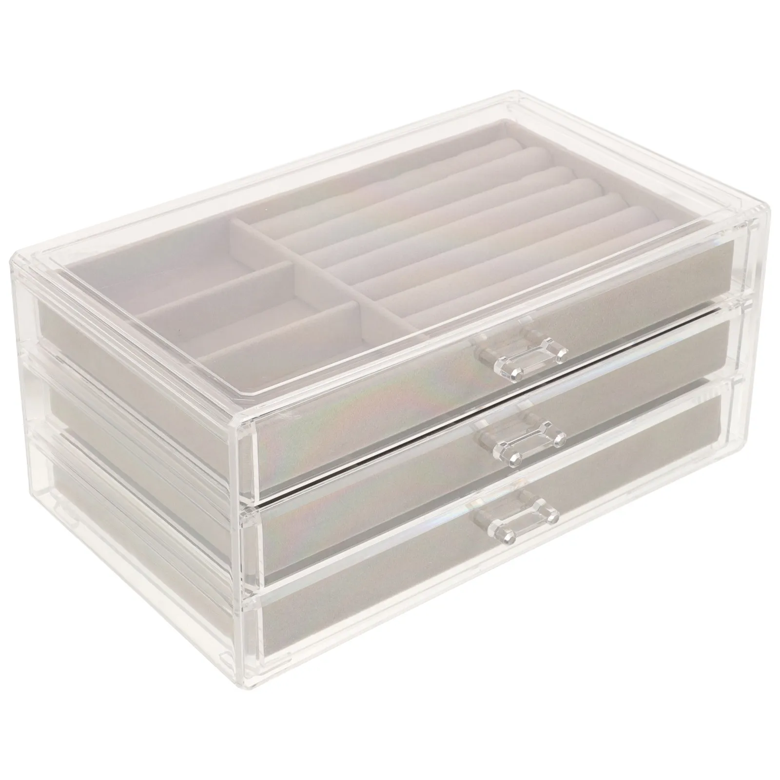 Multi-Layer Jewelry Drawer Organizer Large Capacity Dustproof Desktop Jewelry Box Storage Case Suitable for Home Office Bedroom