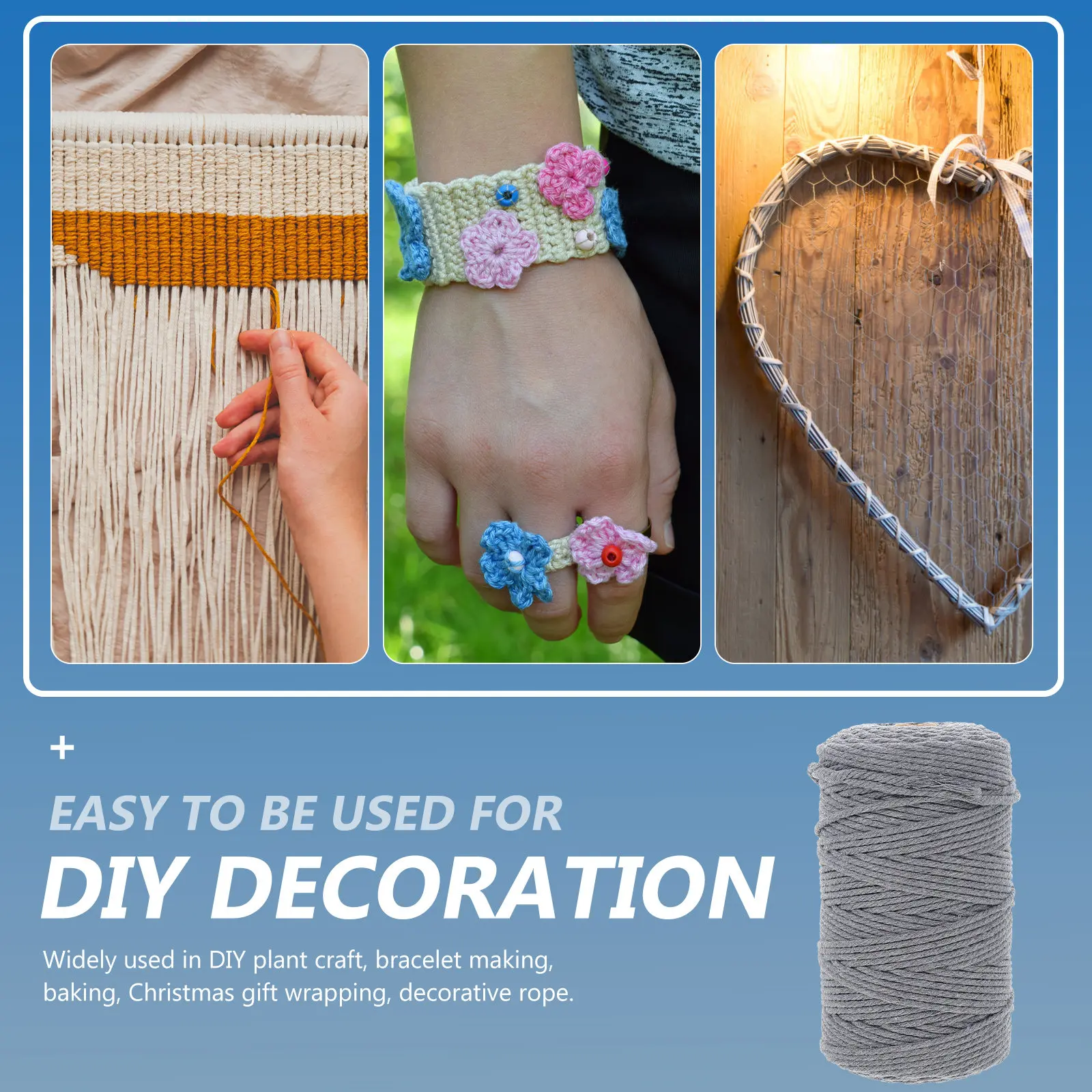 

Цветной хлопковый шпагат (1 рулон) – высококачественный шнур для ручного плетения, для поделок своими руками, декора пледов, макраме, тканых гобеленов и рукоделия