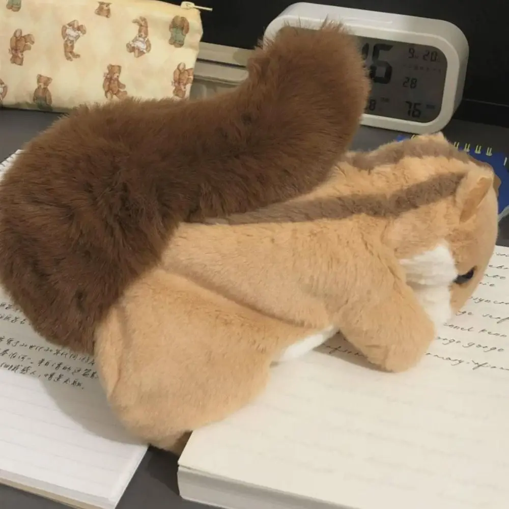 Student Stationery Short-tailed Squirrel Pen Bag Large-capacity Plush Pencil Case Ins Pencil Case Soft Squirrel Plush Doll