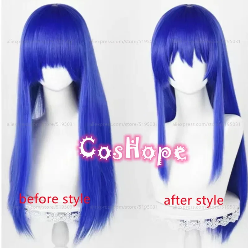 Terihashi kokomi cosplay wig 60cm blue purple wig anime cosplay wig heat resistant synthetic wigs