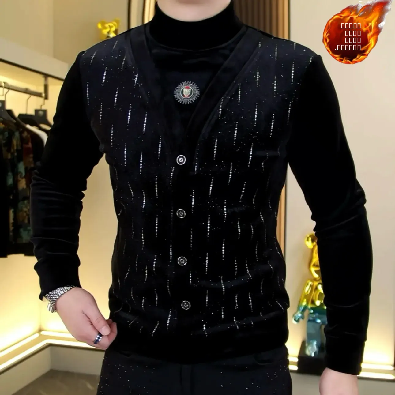 

Мужская вельветовая толстовка на молнии с начесом, модная, приталенная, эластичная, молодежная, зимняя повседневная одежда из полиэфирного волокна