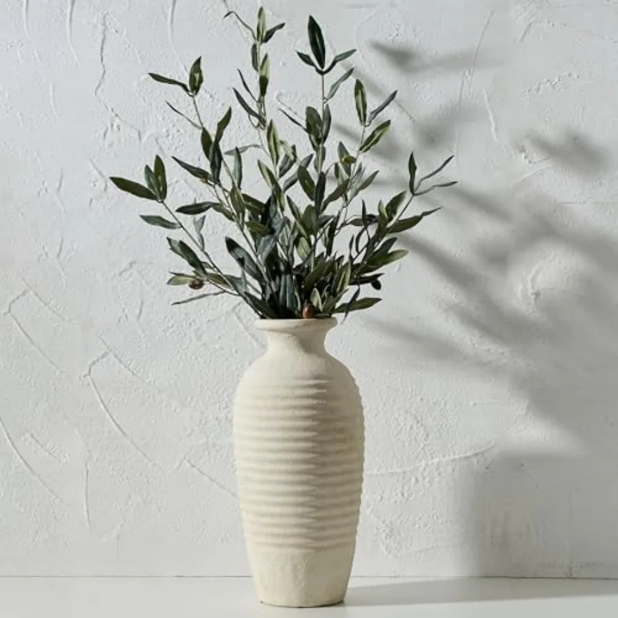 

Керамическая ваза в деревенском стиле, 14,4 дюйма, большая, винтажная, с резьбой, декоративная, высокая, для домашнего декора, для гостиной, S