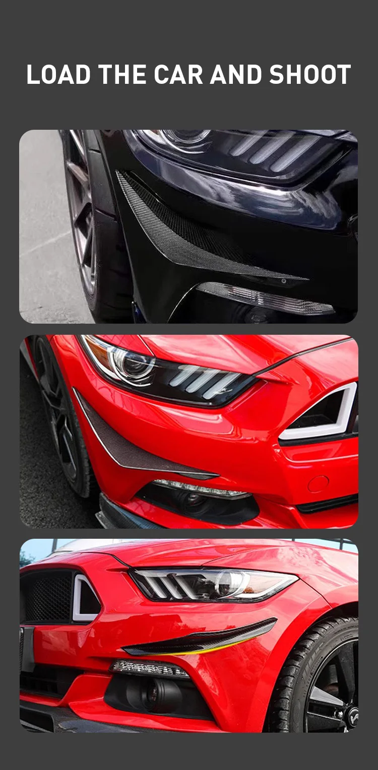 APR نمط ألياف الكربون الجبهة الشفاه المفسد الجناح Canards صالح لفورد موستانج 2015 +