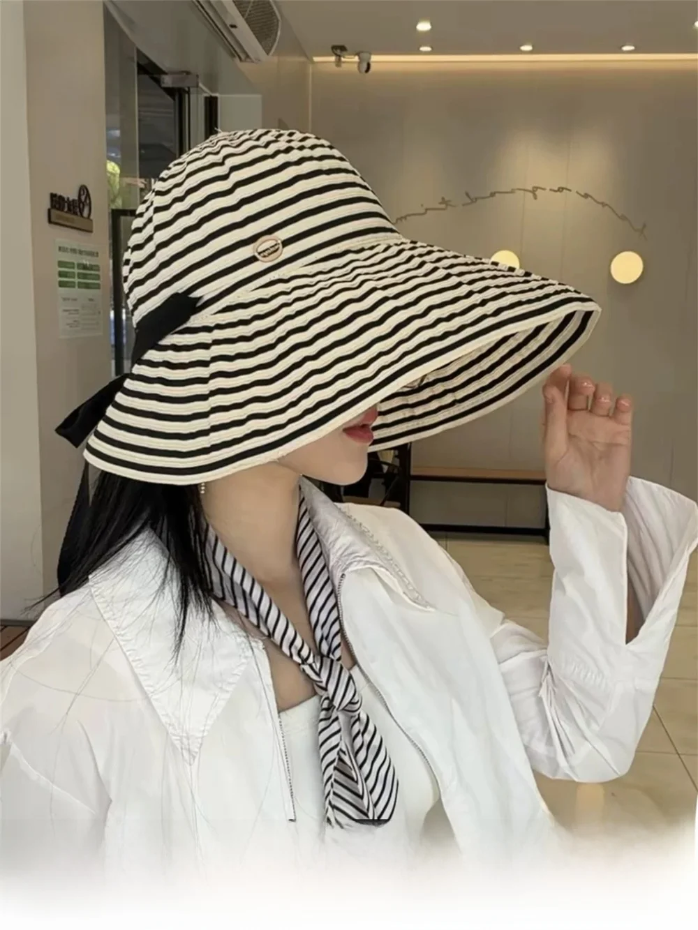 rouiiefao-cappello-da-pesca-da-donna-estivo-per-esterni-con-protezione-uv-tesa-larga-stile-casual-traspirante-e-pieghevole-con-protezione-solare