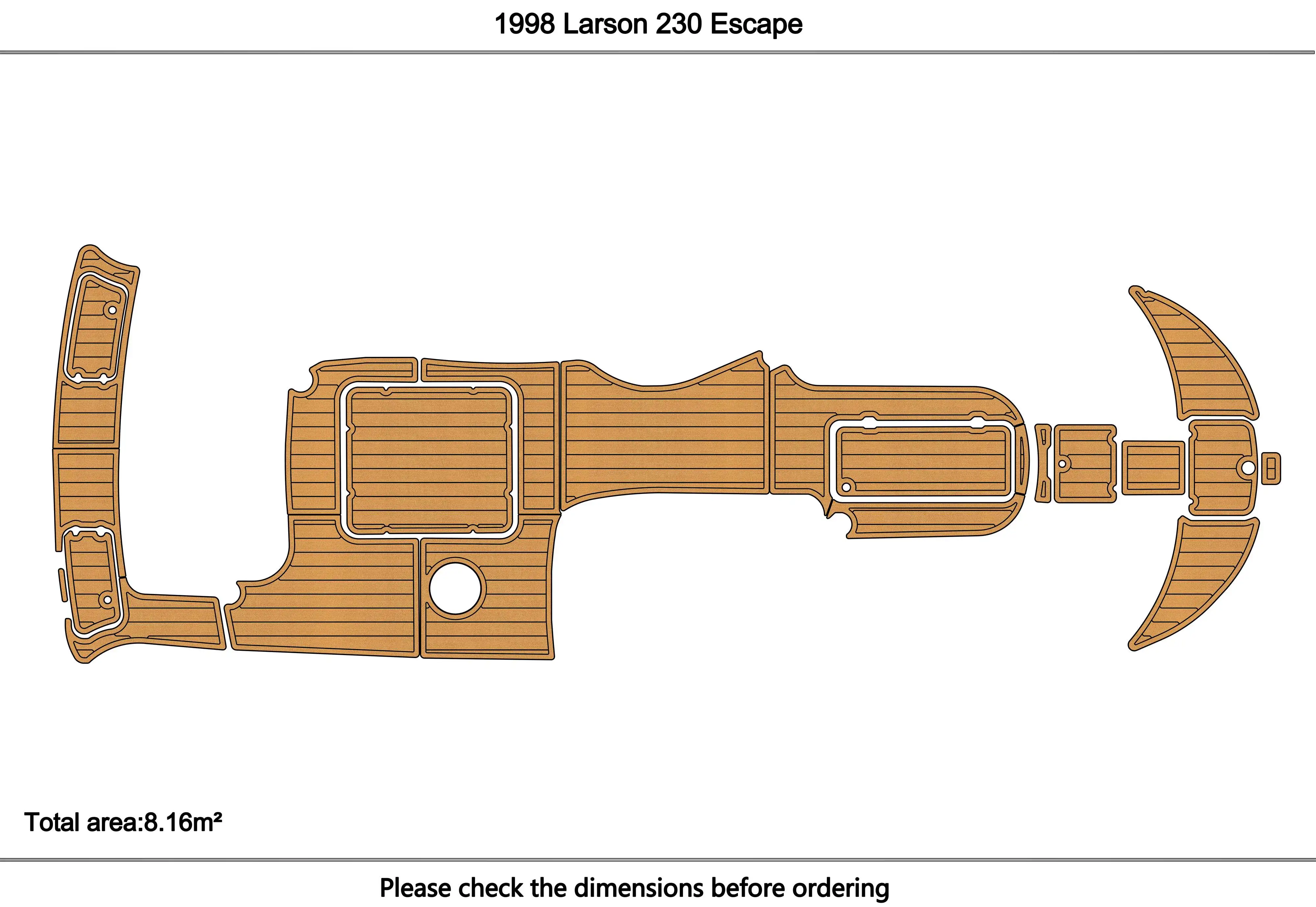 

1998 larson 230 escape bow Cockpit platform 1/4" 6mm EVA fAUX carpet Water Ski Yacht Fishing Boat Non-slip mat floor