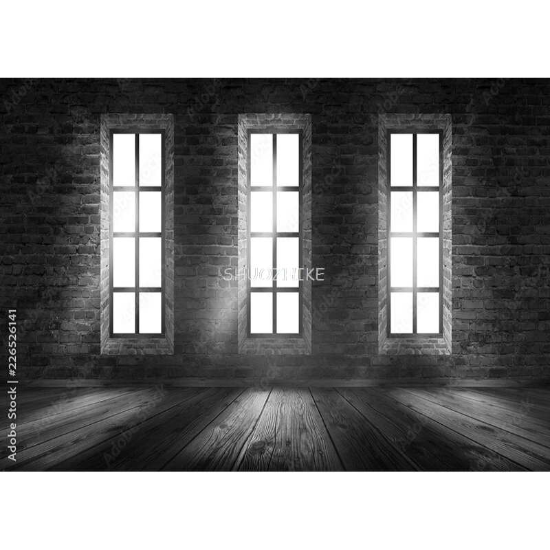 SHUOZHIKE Thin Cloth Vintage Brick Wall Wooden Floor Photography Backdrops Photo Background Studio Prop  ZXX-33