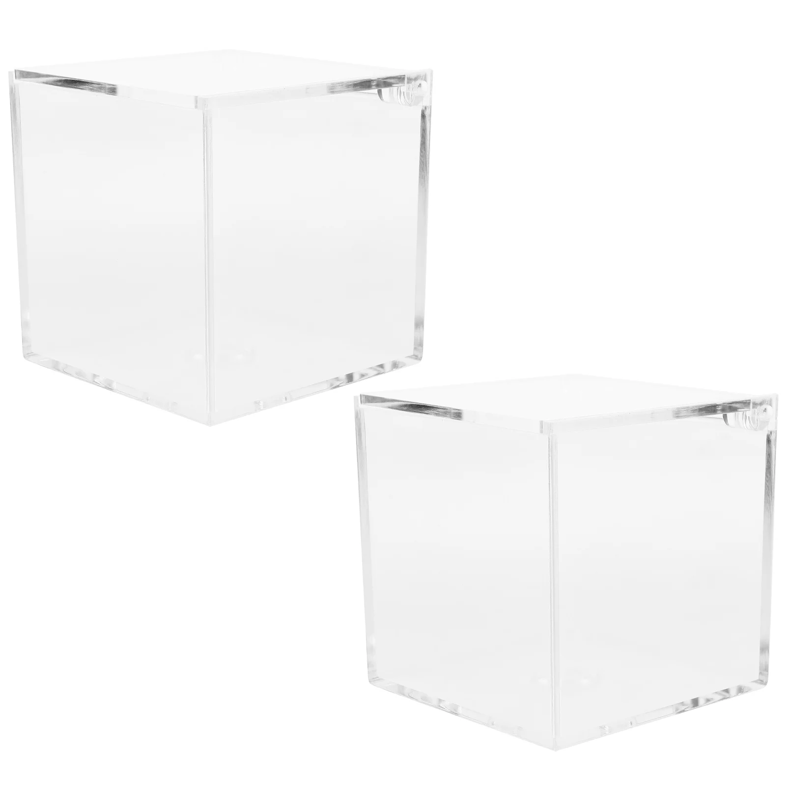 2pcs Acrylic Storage Box 8 Cm Clear Display Case for Figurines Action Model Collection Boxes Transparent Showcase Holder
