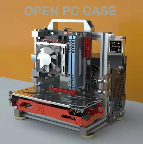 PC 테스트 벤치 야외 컴퓨터 케이스 ATX ITX MATX 마더보드 섀시 알루미늄 베어 프레임 120 240 360 액체 냉각 실버