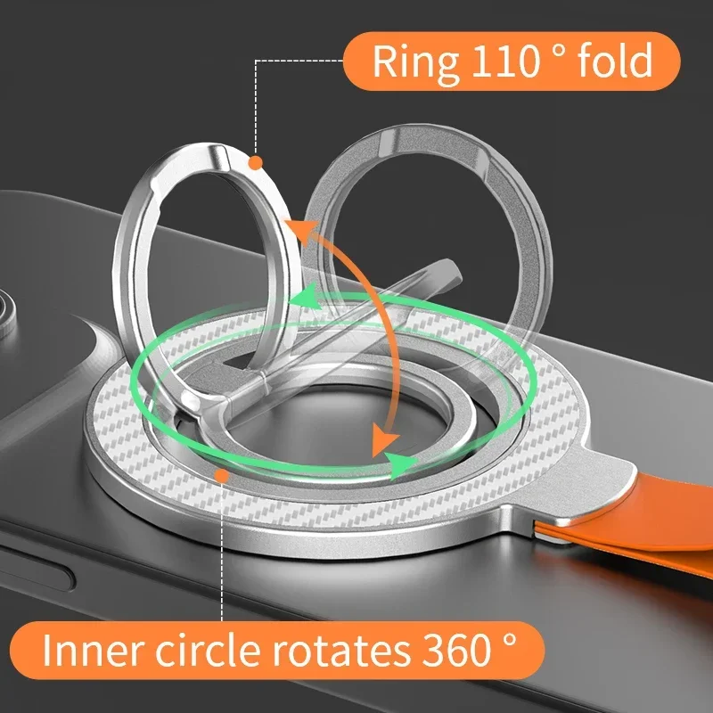 Magnetic Cell Phone Ring Holder Compatible with iPhone 15 13 14 15 Series MagSafe Removable Cell Phone Grip Kickstand