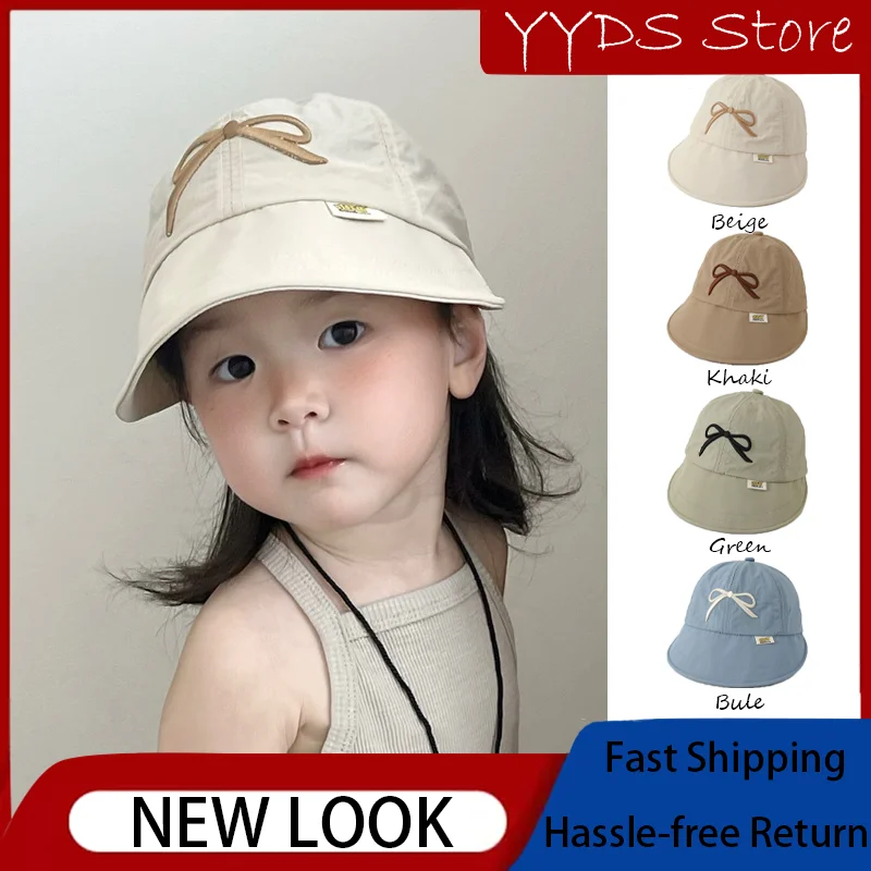 quick-dry-ballet-bow-sun-hat-for-girls-summer-thin-sweet-style-baby-sun-protection-fisherman-cap