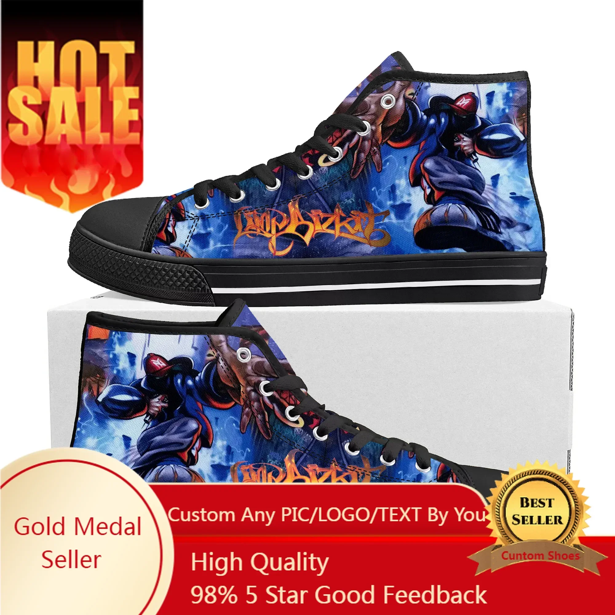 Limp Bizkit Rock Band High Top High Quality Sneakers Mens Womens Teenager Canvas Sneaker Custom Made Shoe Casual Couple Shoes