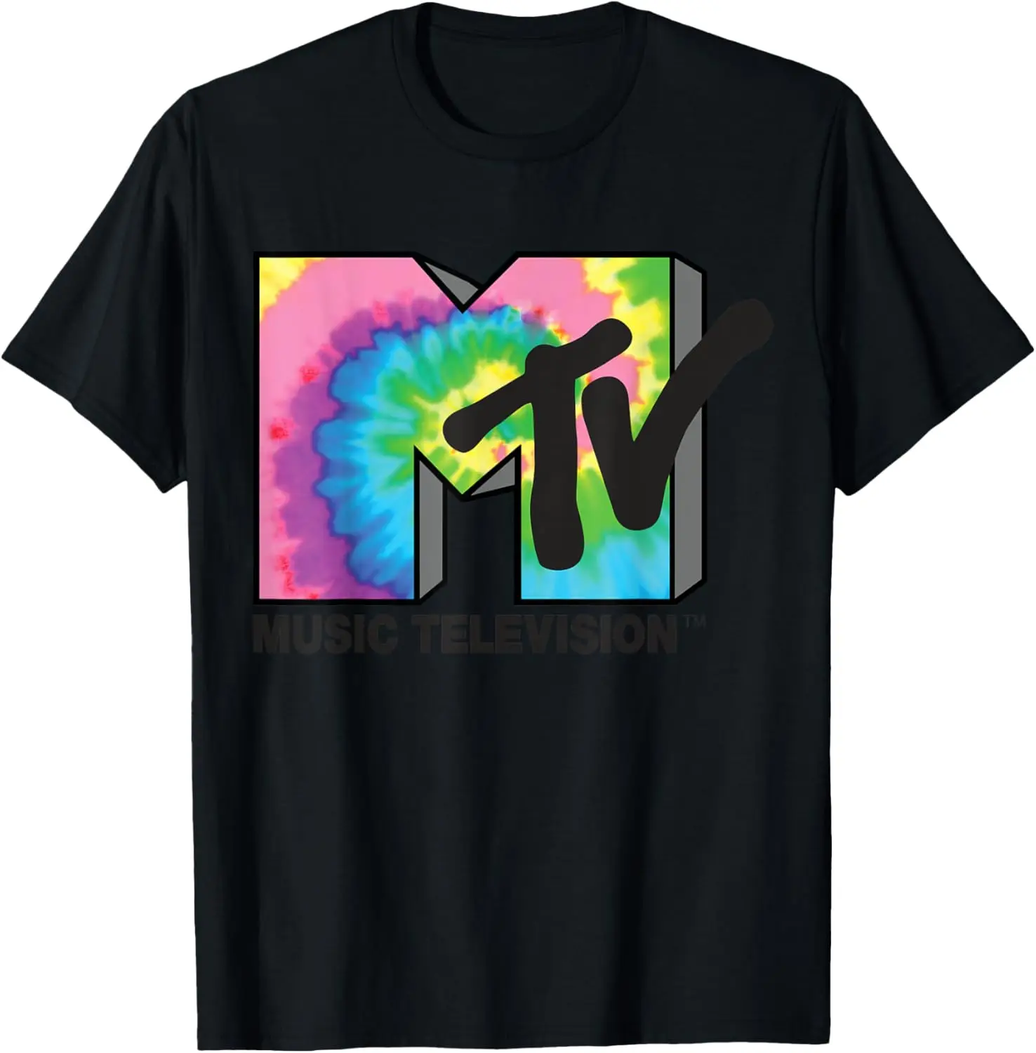 

Футболка с радужным принтом и логотипом MTV