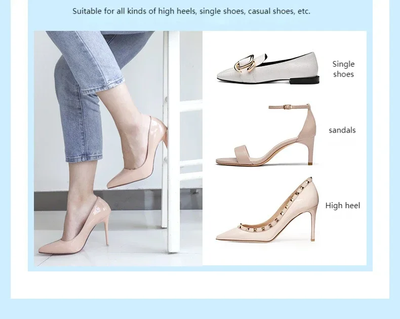 Frauen-Einlegesohlen für Schuhe, High-Heel-Aufkleber, Größe anpassen, selbstklebende Fersen, Einsatz, Fußschutz, Aufkleber, Schmerzlinderung, Fußpflege-Pad – Detail 5