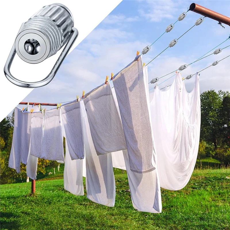 PZHI-빨래줄 로프 조임기, 풀리 및 고정된 옷을 위한 헤비 듀티 빨래줄 텐셔너