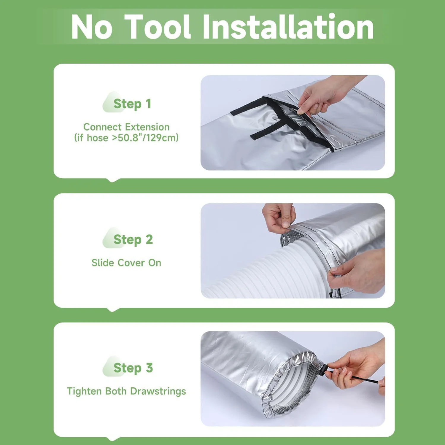 1 Piece Air Conditioner Hose Cover, Mobile Ac Insulation Sleeve, Waterproof Flame Retardant Insulating Material, Hvac Accessorie