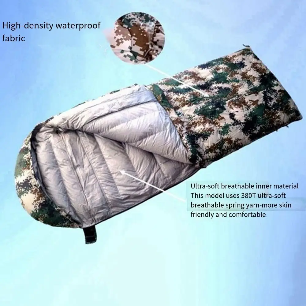 Portable Winter Autumn Duck Down Sleeping Bag 400g-2000g Thermal Adult Sleeping Bag Waterproof Warm Tent Sack Cold Weather