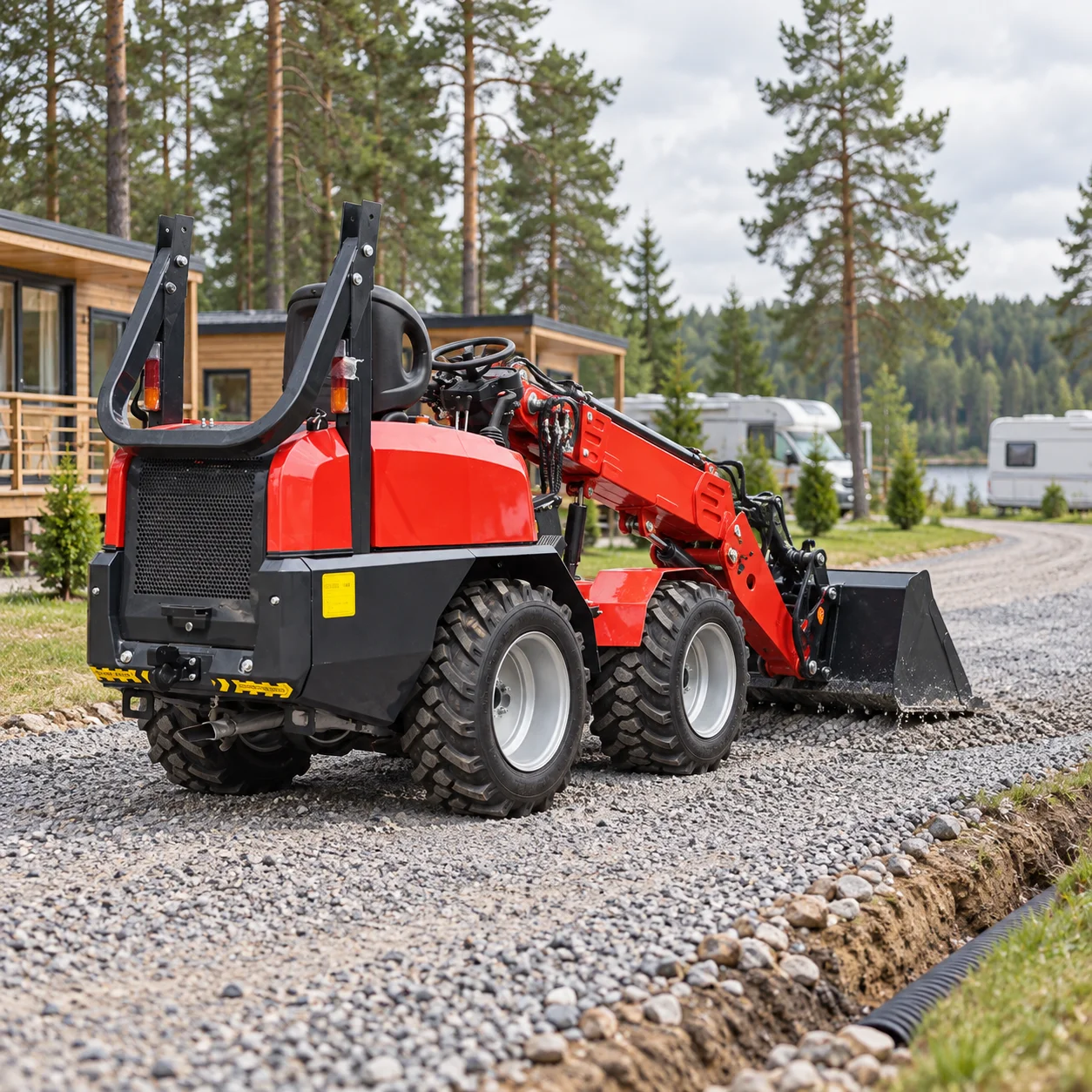 KZL918 Multi-Purpose Telescopic Wheel Loader, 0.3m³ Bucket, 4x4 Hydrostatic Drive for Soil, Sand and
