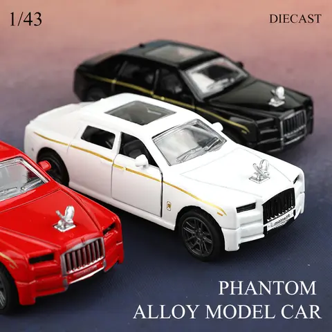 (bagged)1:43 Rolls-Royce Phantom, Alloy Model Car, Simulated vehicle, children alloy car, boy's toy model, car ornaments