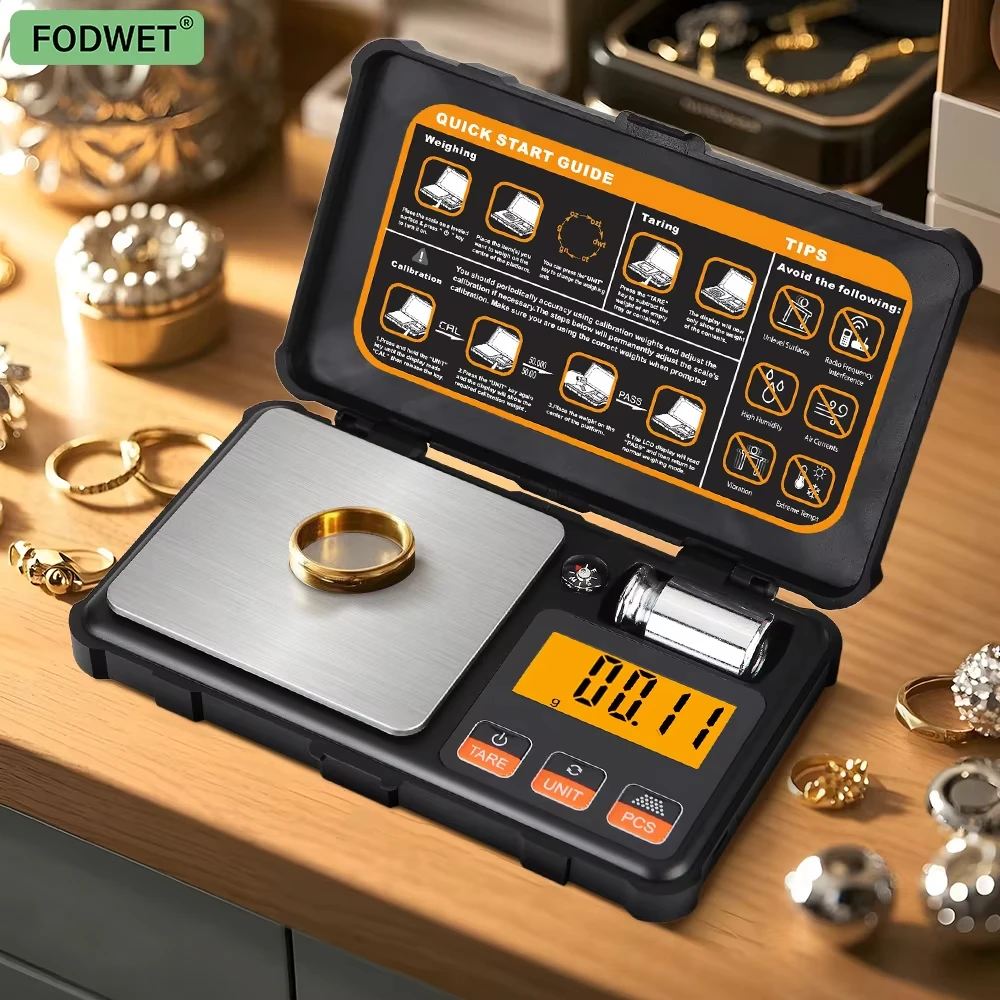 

50g/0.001g High Precision Jewelry Scale LCD Digital Display Measuring Weight Machine Scale for Gold Jewelry Carat Diamond Scales