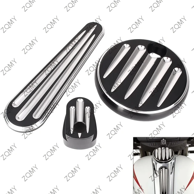 Motorcycle Ignition Switch Cover Dash Insert Fuel Tank Cap Kit For Harley Touring FLHX FLTRX 2014 2015 2016 2017 Aluminum