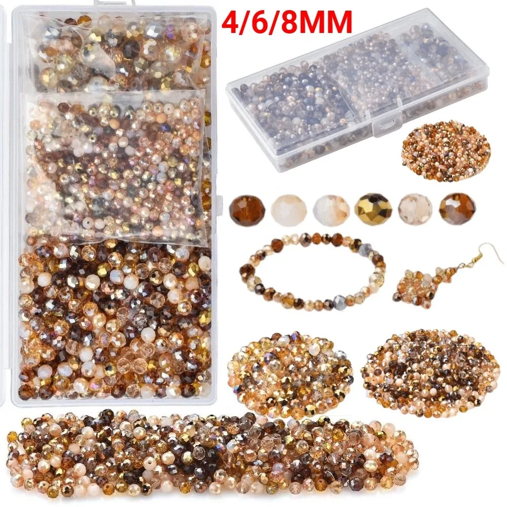 1000Pcs Jewelry Making Assorted Round Beads DIY Making String Beads Jewelry Making Supplies Crafts Assorted Colors