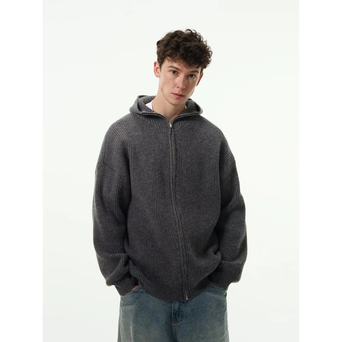 

Повседневный вязаный свитер в американском стиле ретро с v-образным вырезом, мужской цветной открытый кардиган, зимнее пальто из полиэфирного волокна