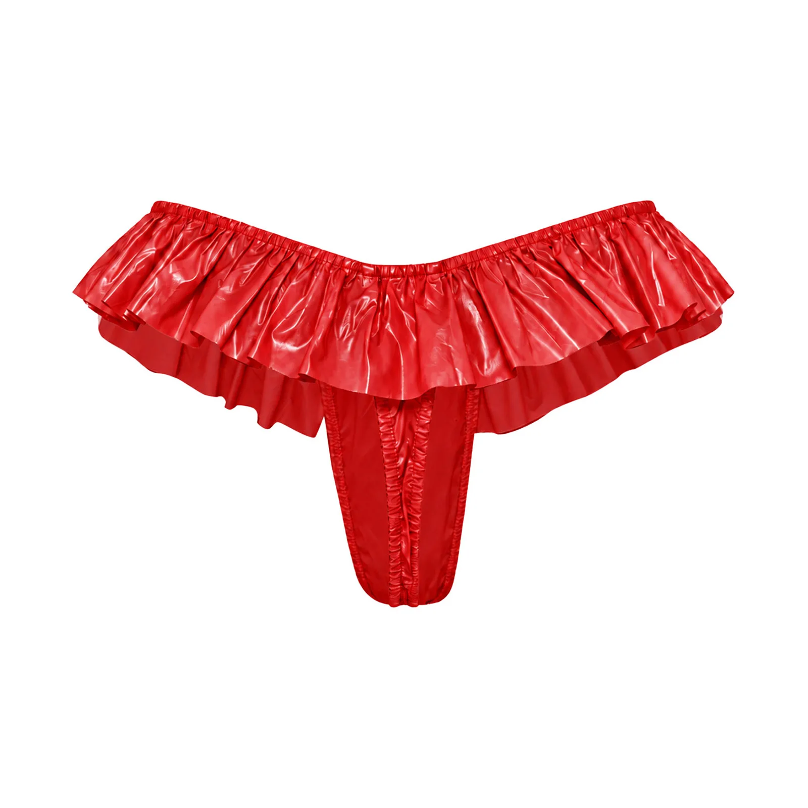 Womens Water Resistant Ruffles Thong Low Rise Elastic Waistband Bikini Briefs Panties Underwear Swimwear Pool Party Nightclub
