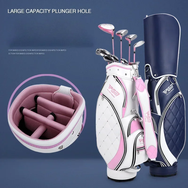 PGM Women Golf Bag Portable Thickened Waterproof Cloth Ball Bag GOLF Wear Resistant High Quality Light TPU Golf Clubs Bag QB103