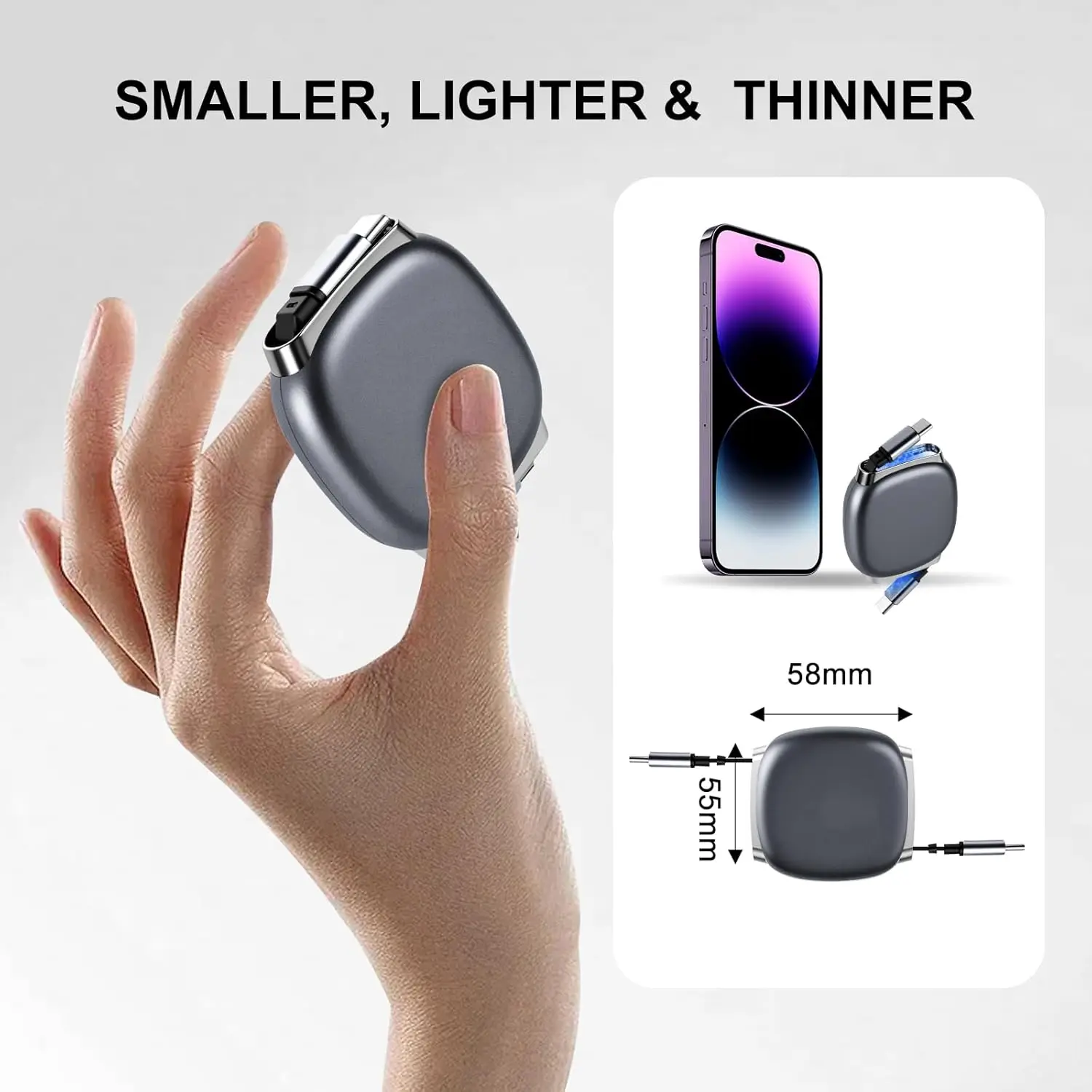 1m Telescopic Type-C Cable 240W Fast Charging, Universal Charging Cord for IPhone IPad Galaxy S25 S24,2pack