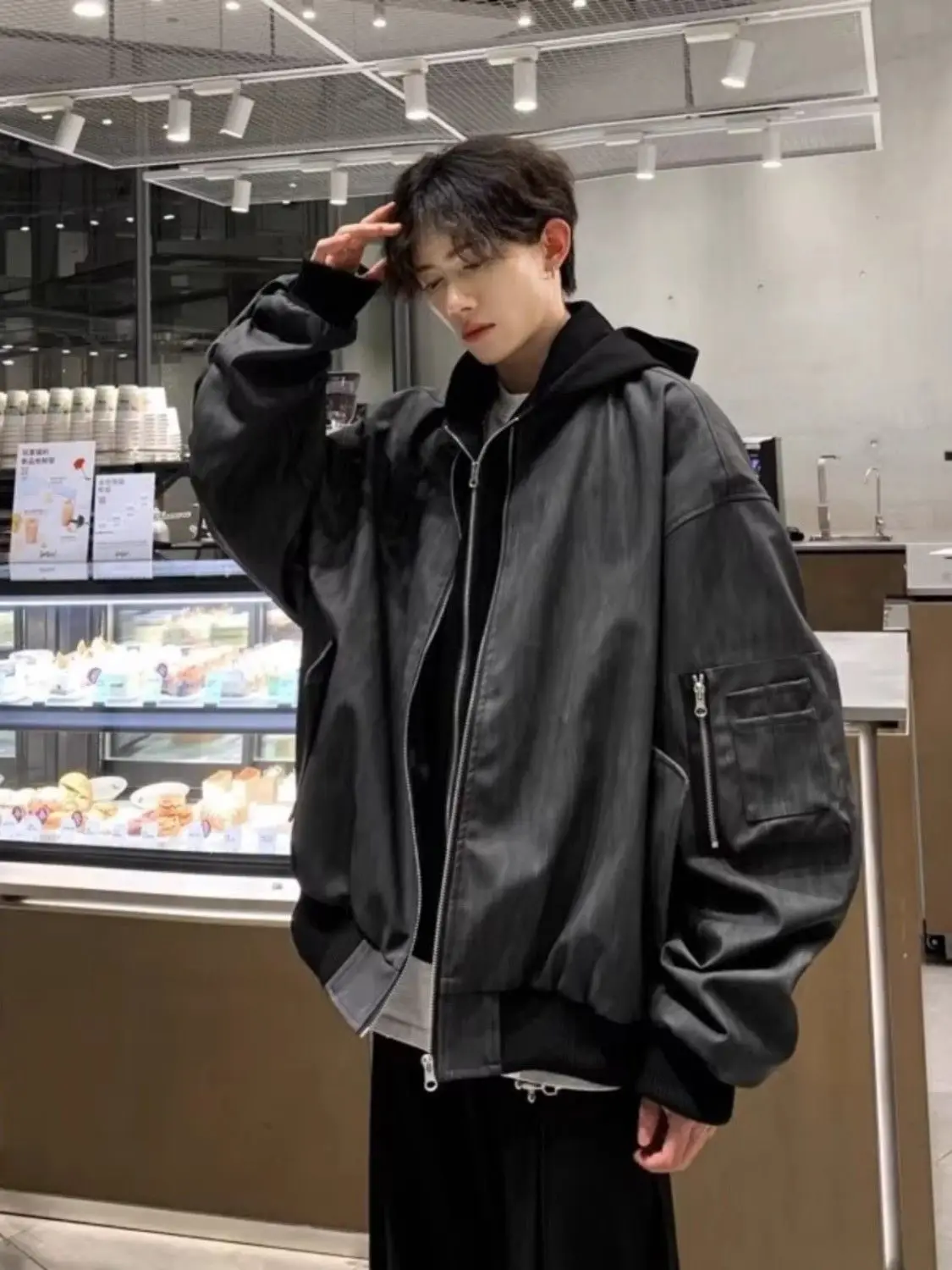 

Мужская куртка-пальто Y2K: Зимняя, теплая, утепленная, на флисе, с капюшоном, для холодной, морозной, арктической погоды