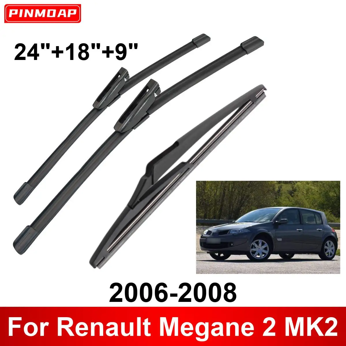1/2/3/4/6PCS Auto Wischer Für Renault Megane 2 MK2 2006-2008 vorne Hinten Wischer Klingen Pinsel Cutter Auto Zubehör 2006 2007 2008
