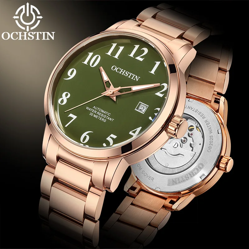 Swiss famous brand mechanical watch, retro casual high-precision automatic mechanical men's solid steel watch**