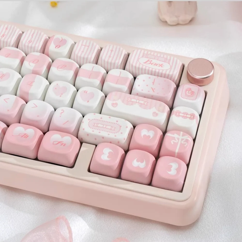

Pink Gift Keycaps MOA Profile PBT Set of 131 Suitable for 61/87/104 Cherry MX Switch Mechanical Gaming Keyboard