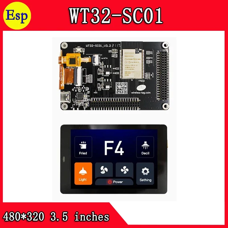 WT32-SC01 Plus Esp32 Ontwikkeling Board Met 3.5in 320X480 Capacitieve Multi-Touch Lcd-Scherm Ingebouwde Bluetooth Wifi