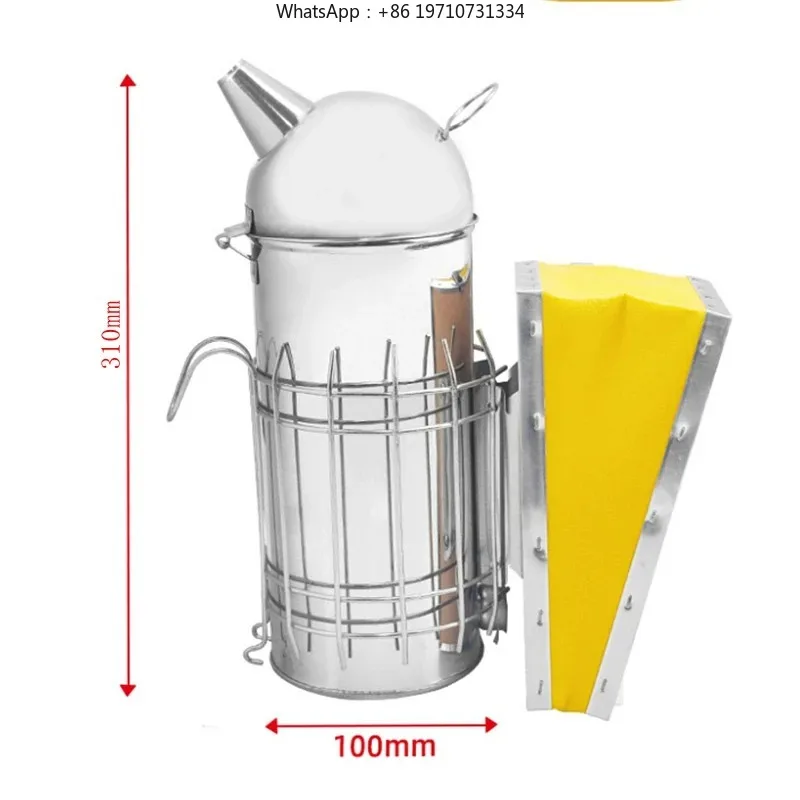 10 Pieces Pack Extra Large Stainless Steel Bee Smoker European Type with round Cover Beekeeping Tools for Honey Bees Management