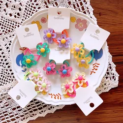 2PCS Transparent Irregular Hollow Flowers Girls Elastic Hair Bands Princess Hair Accessories Children Hair Ties Baby Headwear