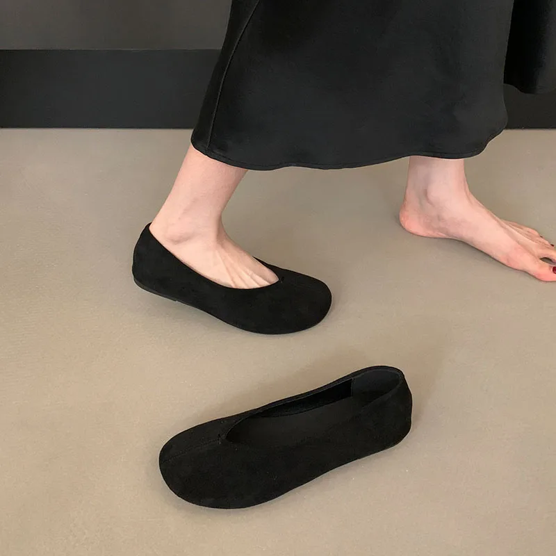 Modische Damen-Ballerinas, flache Schuhe, lässige, flache Damenschuhe, runde Zehen, weiche Damenschuhe. – Detail 12