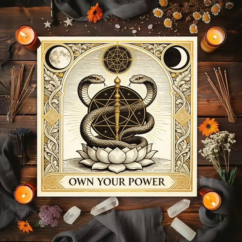 Three Phase Moon Wildflower Double Snake Lotus Tree of Life Altar Cloth Tarot Card Tablecloth Wika Astrology Divination Card Pad