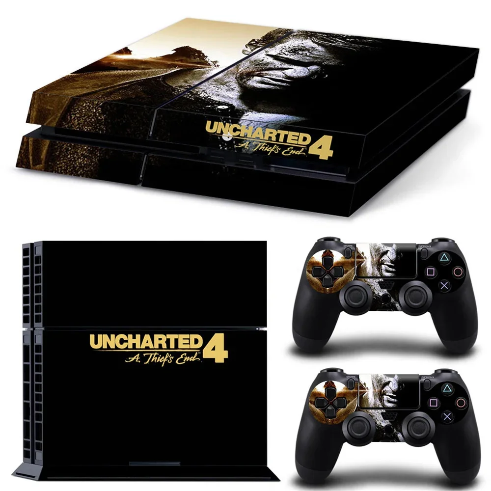 Uncharted 4 game accessories Vinyl Decal Skin Stickers For PS4 Console and 2 PCS Stickers For PS4 Controller skin sticker