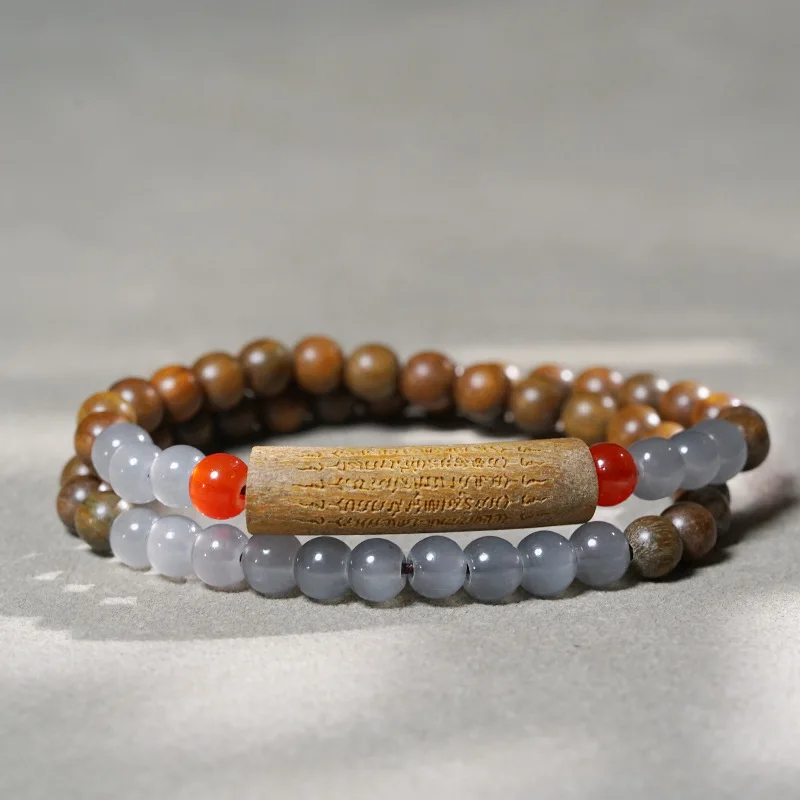 Half-bracelet double-loop Gojo Satoru bracelet, wooden bead bracelet, Buddhist prayer beads, new style men's and women's hand ac