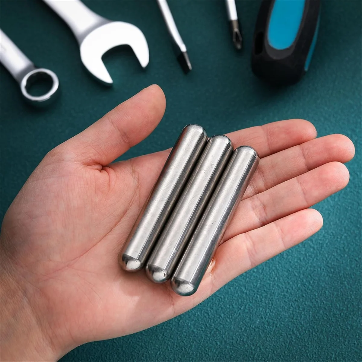 A002 3 peças cilindro magnético de vaca alnico localizador de pinos magnéticos de 0,50 polegadas de diâmetro, comprimento de 3 polegadas, prata