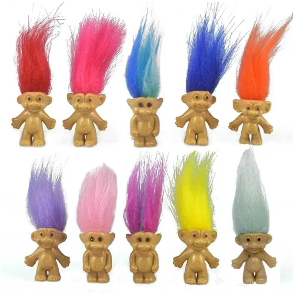 New Mini Troll Dolls Anime Action Figure Colorful Hair Family Members Models Collection Kids Toys for Home Decoration Gift